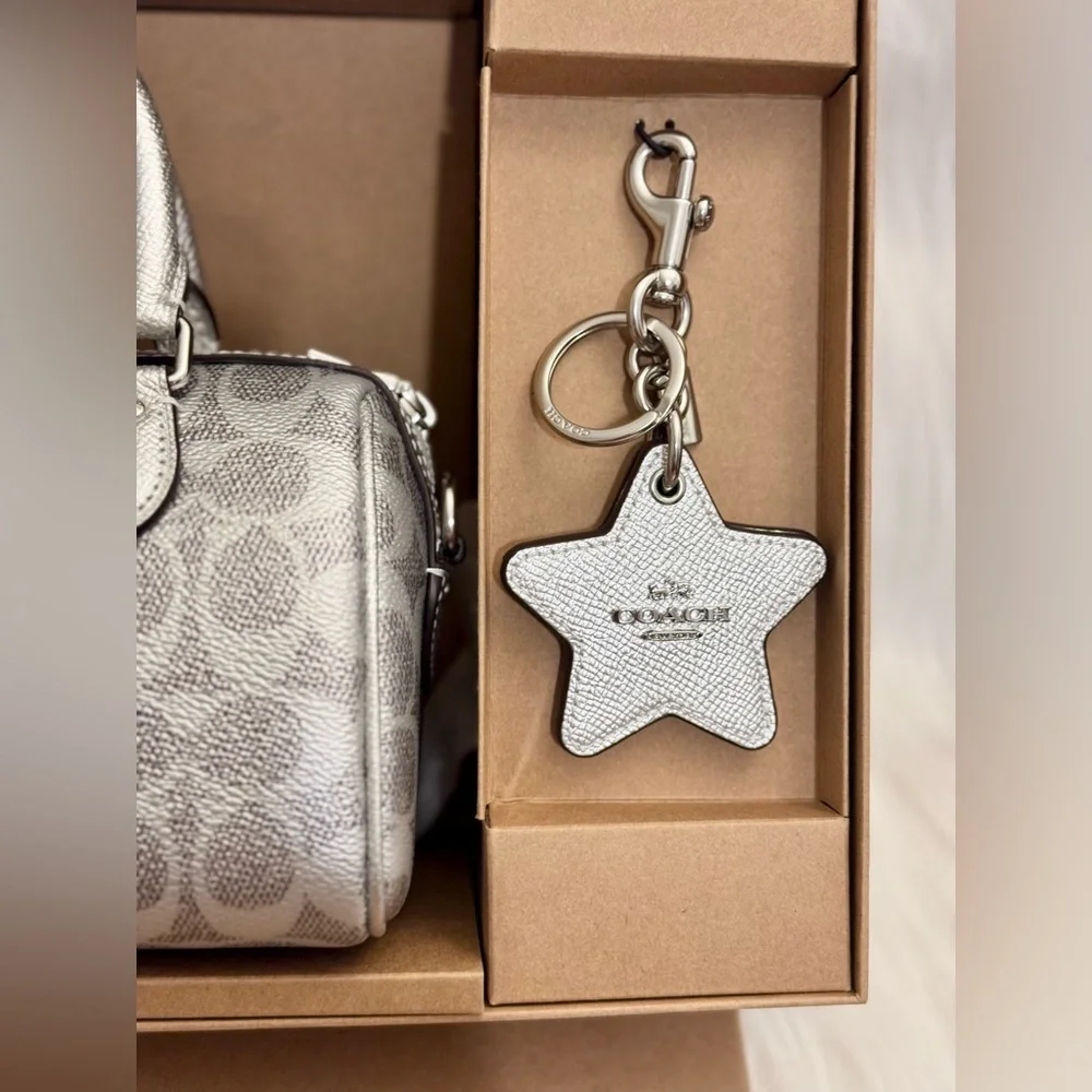 NWT Coach Boxed Mini Rowan Crossbody Bag And Mirror Bag Charm Set CX186 - Picture 9 of 14